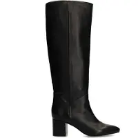 Manfield Schwarze Lederstiefel mit weitem Schaft | Größe 37