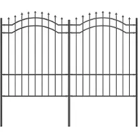 vidaXL Gartenzaun WOERDEN 240 x 190 cm Pulverbeschichteter Stahl Grau
