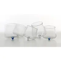 Zafferano Pirolo Trinkgläser-Set aus Borosilikatglas, 6-teilig, bunte Farben, originelles Design, hitzebeständig und ideal für jeden Esstisch.