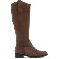 Gabor Damen Stiefel mit kniehohem Schaft und einem stabilen flachen Absatz in Braun