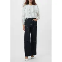 French Connection Annika Lace Frill Top Summer White Größe: 6 | Longsleeves Outlet | Damen | Weiß