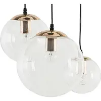 Beliani Hängelampe Transparent / Gold 3-flammige aus klarem Glas / Kunststoff / PVC Kugelform modernes Design