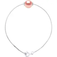 Diadema Maschenarmband Serpentin Rund Süßwasserperle und Rose Natürlich 9-10 mm 925