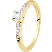 Diadema Diamant Solitaire unterstützt 0,070 Cts Illusion 1 Ct Gelbgold mit vier Krallen gesetzt