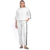 Tom Barron Trainingsanzug Two Color Tracksuit mit Be Kind At Mad You Beautiful Top in ecru | Gr.: S