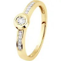 Diadema Diamant Solitär unterstützt 0,060 Karat Illusion 0,50 Karat Gelbgold