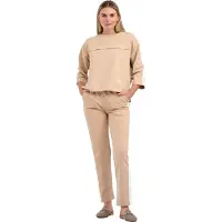 Tom Barron Trainingsanzug Two Color Tracksuit mit Be Kind At Mad You Beautiful Top in BRAUN | Gr.: M