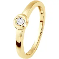 Diadema Diamant Solitär Ring 0,010 0,50 Karat Karat Illusion Gelbgold