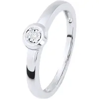 Diadema Diamant Solitär Ring 0,010 0,50 Karat Karat Illusion Weißgold