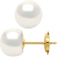 Diadema - Ohrringe - Gelbgold und echte Süßwasserperlen