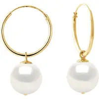 Diadema - Ohrringe - Gelbgold und echte Süßwasserperlen