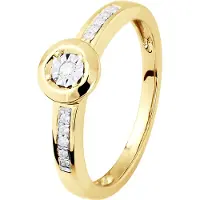 Diadema Diamant Solitär unterstützt 0,070 Cts Illusion 1 Ct Gelbgold