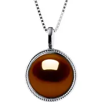 Diadema AURA Halskette Süßwasserperle 9-10 mm Schokolade 925