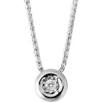 Diadema Halskette Diamant Solitär 0,020 Karat Serti Illusion 0,50 Karat Weißgold