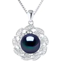 Diadema SUN Halskette Süßwasserperle 9-10 mm Schwarz 925