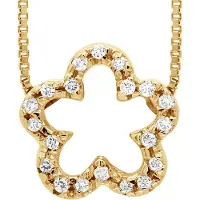 Diadema - Halskette mit Diamanten - Blume - Gelbgold