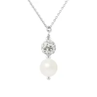 Diadema - Halskette - Weißes Kristall & Perle - Love Jewelry Collection