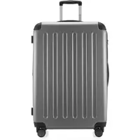 Hauptstadtkoffer - Spree Großer Koffer erweiterbar XL Trolley Aufgabegepäck, Check-In Luggage Hardcase, Reisetrolley 4 Rollen, TSA, 75cm, 119 L,Silber