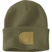 Carhartt Mütze Knit Cuffed C Patch Beanie Herren Dark Bronzed Green