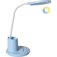 Beliani LED-Schreibtischlampe Blau Dimmbar Verstellbarer Arm 3 Farbtemperaturmodi Modern Büro Homeoffice Schreibtischleuchte Arbeitsleuchte