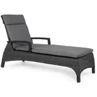 Bizzotto Sonnenliege Britton Polyrattan, klassisch mit verstellbarer Rückenlehne, grau, inkl. Auflage