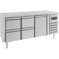 CombiSteel Kühltisch Edelstahl Umluftkühlung 1 Tür 4 Schubladen 417 Liter 1795x700x850 mm