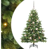 vidaXL Künstlicher Weihnachtsbaum mit 150 LEDs Grün 120 cm PE und PVC