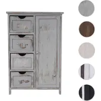 Mendler Kommode HWC-D12, Schrank Schubladenkommode, Shabby-Look Vintage 82x55x30cm ~ grau