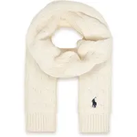 Ralph Lauren Unisex. 323953206005 Schal aus Baumwolle mit weißem Zopfmuster (S/M), Lässig