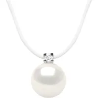 Diadema - Halskette - Nylon - Weiße Süßwasserperle und echter Diamant