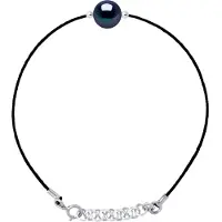 Diadema - Armband - Schwarzes Nylon - Süßwasserperle - Schwarzer Tahiti