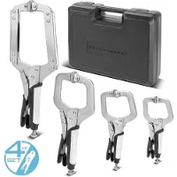 Stahlwerk Gripzangen Set 4-teilig C-Form 6 bis 14 Zoll inklusive Transportkoffer