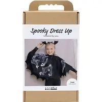 Adlibris Craft Kit Spooky Costume - Bat cape and headband - black - black glitter (977883)