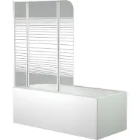 Aurlane Badewannenaufsatz 3-teilig White Elegance 3 125 x 140 cm Klarglas Profilfarbe weiß BWF350W