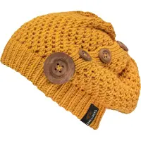Chillouts Beanie "Nelly Hat" mit modernem Strickmuster und Zierknöpfen
