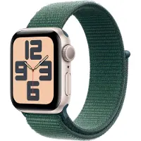Apple Watch SE GPS, 40 mm Aluminiumgehäuse Polarstern, Sport Loop Seegrün