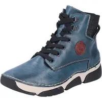 Rieker Winterboots , Damen, Gr. 40, Warmfutter, blau (petrol), Elastischer Einsatz, Lederimitat, Schuhe Winterboots, mit Stretch am Schaft, Topseller