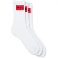 HUGO Dreierpack kurze Socken mit rotem Logo-Label Grösse 39-42
