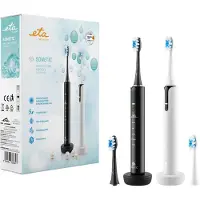 Eta Schallzahnbürsten-Set I Sonetic I 2 x Elektrische Schallzahbürste I Doppelpack I 5 x Reinigungsmodi I 3,7 V Li-Ion-Akku I Timer I IPX7
