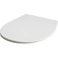Beliani WC-Sitz Weiß Glänzend Duroplast 45x38 cm O-Form Oval Lochabstand 16 cm Abstandshalter Schnellverschluss Absenkautomatik WC-Brille mit Deckel