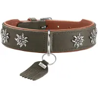 Hunter Halsband München 50/S-M, Rindsleder, Grün/Cognac