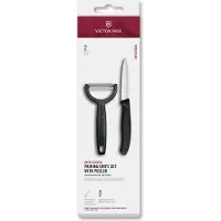 Victorinox Swiss Classic 2-teiliges Gemüse- und Obstschäler-Set mit Y-Schäler, schwarze Geschenkbox