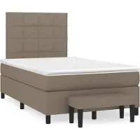 Syfax Boxspringbett mit Matratze Taupe 120x200 cm Stoff