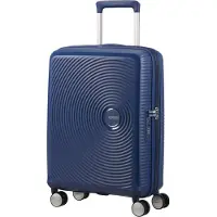 American Tourister Spinner Expandable, Koffer, Harte Schale, Navy, Midnight Navy, 4 Rad/Räder, Spinnrad