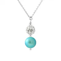 Diadema - Halskette - Weißes Kristall & Perle - Love Jewelry Collection