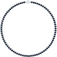 Diadema - Halskette - Echte Süßwasserperlen - Schwarzer Tahitian Style - Weißgold