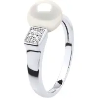 Diadema Ring Verstellbarer Süßwasserperlenschmuck 9-10mm Weiß 925