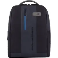 Piquadro Urban Leather Computer Backpack 14" black/grey