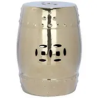 Safavieh Furniture | Leonore In- & outdoor Hocker Gold Keramik 39x33x45.72 cm | NADUVI