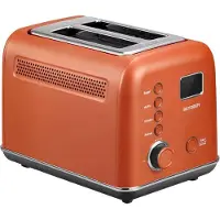 Buydeem Automatischer Metalltoaster für 2 Scheiben, Modell DT730E, Farbe Koi Red, EU